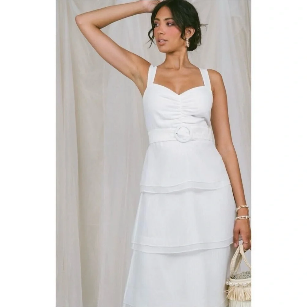 Show Me Your Mumu “Cosmopolitan” Midi Dress in White, size XXS, Love Island - Picture 3 of 10